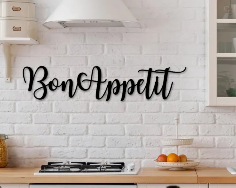 Bon Appetit Sign, Bon Appetit Metal Sign, Metal Word Sign, Kitchen Sign, Kitchen Wall Art, Kitchen Wall Du00e9cor, Dining Room Decor, Metal Art