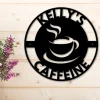 Personalized Coffee Bar Sign, Coffee Bar Decor, Kitchen Sign, Custom Coffee Sign, Kitchen Wall Decor, Coffee Bar Ideas, Metal Coffee Sign