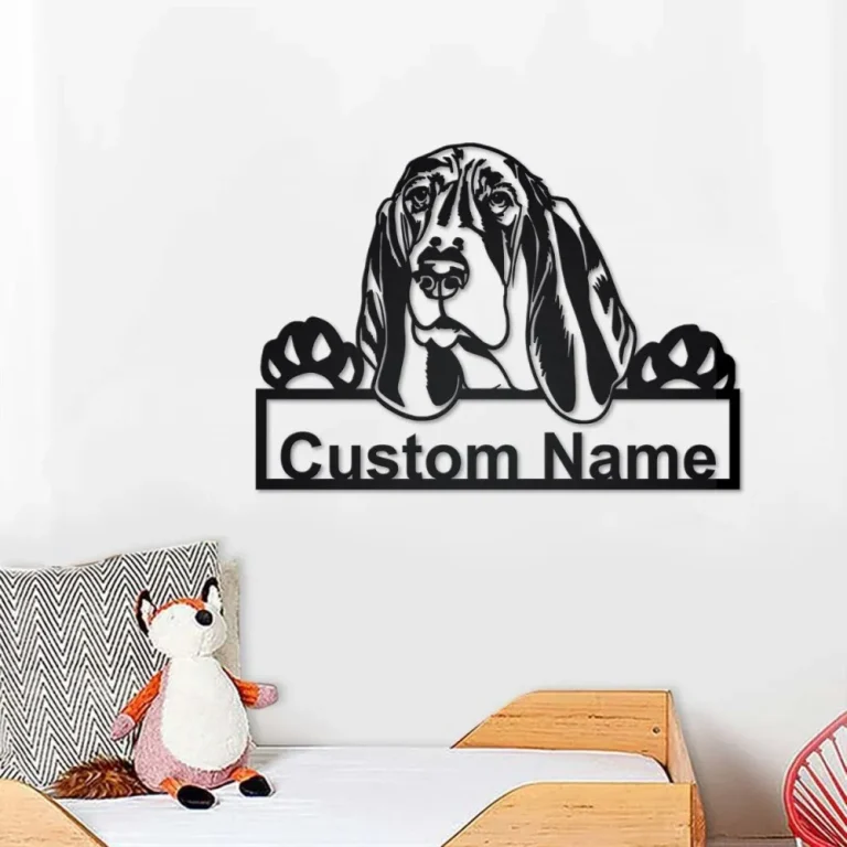 Personalized Basset Hound Dog Metal Sign, Basset Hound Dog Metal Wall Art, Dog Metal Sign, Basset Hound Dog Lover Gift| Dog Lover Gift,