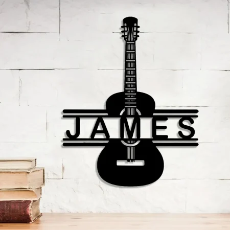 Guitar Classic Personalized Metal Wall Decor, Custom Metal Sign, Guitar Decor, Custom Guitar Decoration, Music Room Sign, Music Lover's Gift