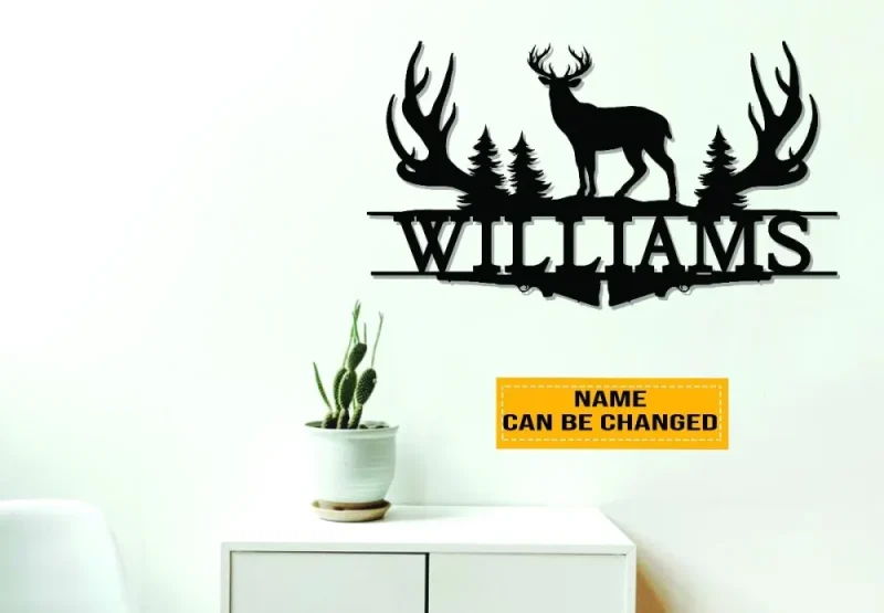 Personalized Deer Hunting Metal Sign, Deer Sign, Hunting Monogram, Farmhouse Sign, Family Name Sign, Man Cave, Hunter Gift, Gift For Him