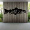 Metal Fish Sign For Outdoors On House, Fishing Lover Wall Sign, Big Fish Welcome Sign,custom Name Sign With Fishing , Monogram, Fishing Sign