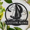 Personalized Sailing Monogram Metal Sign Art, Custom Sailing Metal Sign, Hobbie Gifts, Sport Gift, Birthday Gift