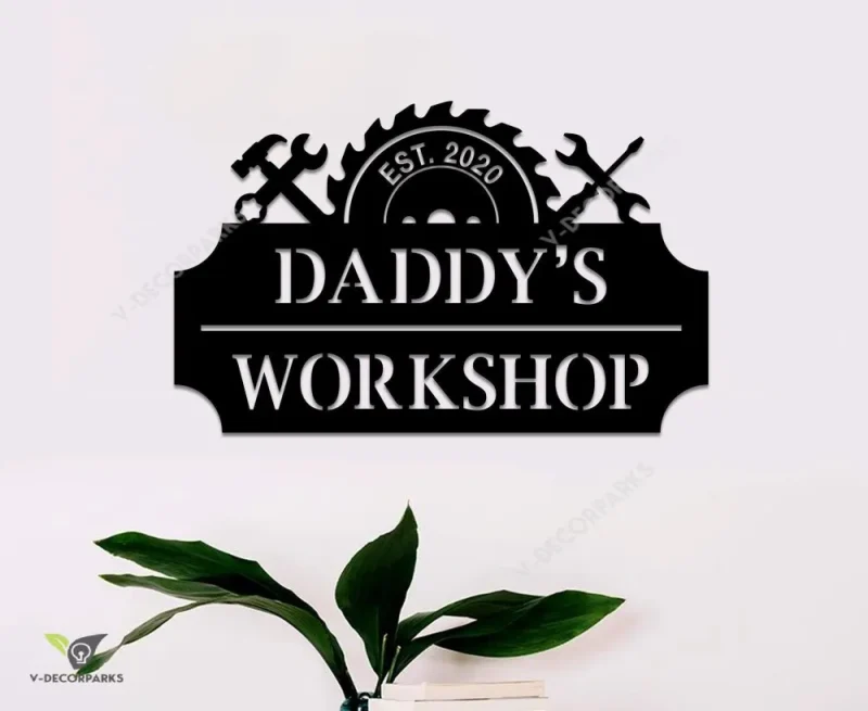 Personalized Workshop Metal Sign, Metal Workshop Sign, Custom Workshop Sign, Garage Sign, Fathers Day Gift, Dad's Workshop Sign