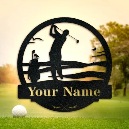 Men Golf Custom Monogram Metal Sign, Wall Art Decor, Personalized Metal Sign, Personalized Name, Metal Name Sign, Kids Sign, Sports, Pga