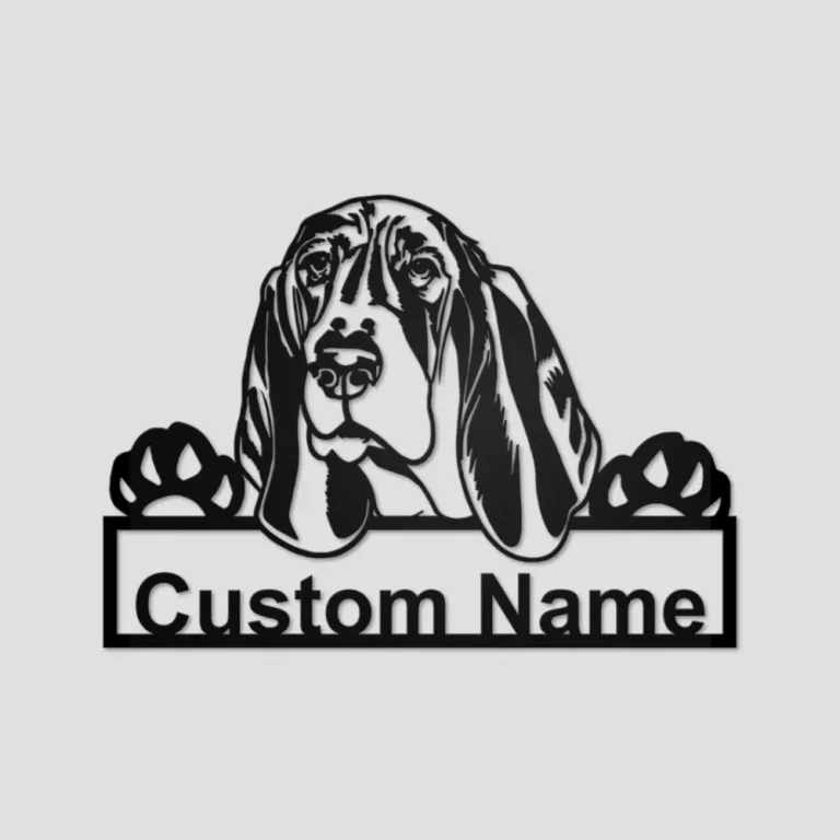 Personalized Basset Hound Dog Metal Sign, Basset Hound Dog Metal Wall Art, Dog Metal Sign, Basset Hound Dog Lover Gift| Dog Lover Gift,