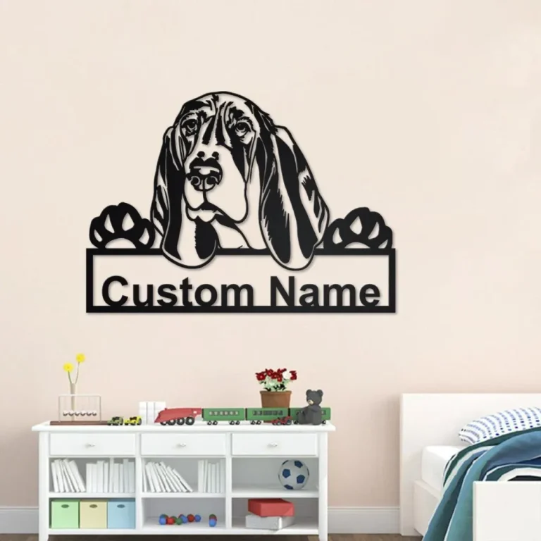 Personalized Basset Hound Dog Metal Sign, Basset Hound Dog Metal Wall Art, Dog Metal Sign, Basset Hound Dog Lover Gift| Dog Lover Gift,