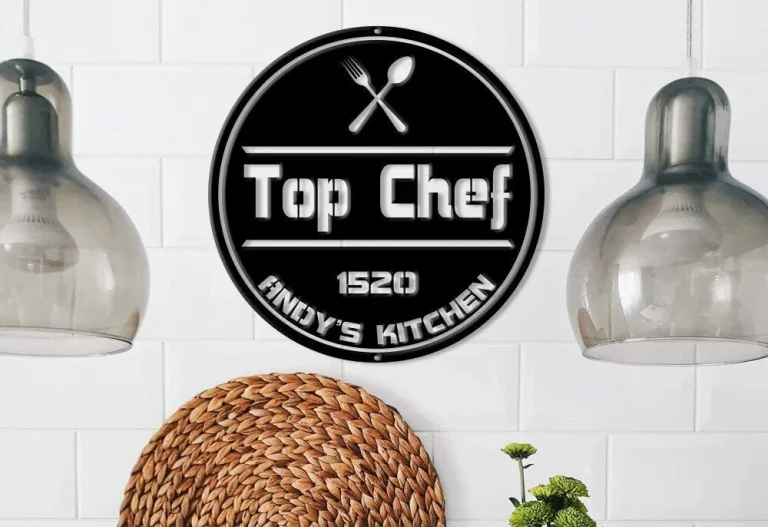 Top Chef Sign, Personalized Kitchen Sign, Kitchen Wall Sign, Kitchen Metal Signs, Custom Metal Cooking Decor, Chef Sign