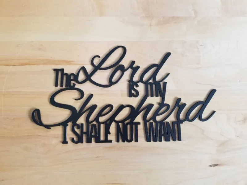 The Lord Is My Shepherd Sign, Metal Word Art, Metal Sign, Psalm 23:1, The Lord Is My Shepherd I Shall Not Want, Metal Scripture Wall Art