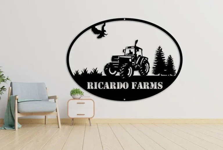 Metal Tractor Sign , Monogram, Farm Sign, Metal Name Sign, Wedding Monogram, Anniversary, Outdoor, Door Hanger, Housewarming Gift