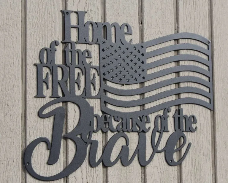 Home Of The Free Because Of The Brave Metal Wall Art