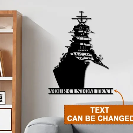 Custom Name Us Navy Ship Metal Signs, Navy Veteran Wall Decor, Gift For Navy Veteran