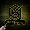 Custom Metal Business Logo Sign With Led Lights, Custom Company Logo Sign, Metal Business Sign, Logo Sign For Office Wall Hanging Laser Cut
