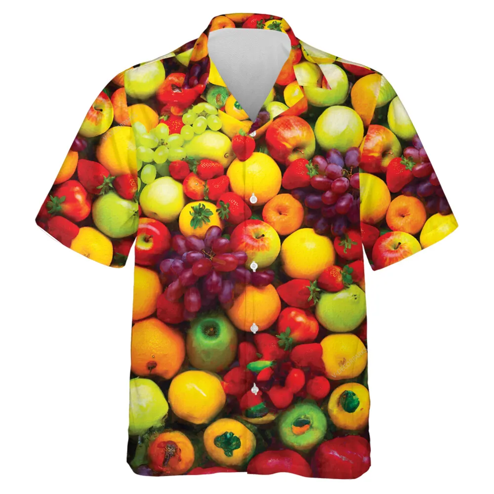 Tropical Fruits Hawaiian Shirts, Coloful Fruits Summer Beach Shirts ...