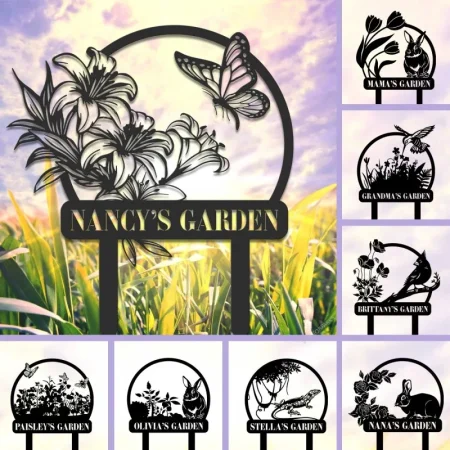 Personalized Garden Metal Stake, Custom Your Garden Sign With Stake, Metal Garden Sign, Gardener Metal Name Sign, Metal Yard Decor