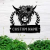 Personalized Highland Cow Metal Sign, Custom Highland Cow Wall Art, Highland Cow Farm Sign, Farmhouse Decor, Ranch Decor, Cow Metal Sign