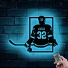 Custom Hockey Player Name And Number Sign, Personalized Hockey Wall Art, Hockey Wall Decor, Custom Hockey Metal Sign, Gift For Hockey Player