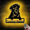 Custom Black Labrador Retriever Metal Sign, Labrador Sign Personalized Dog Name Sign, Dog House Decor, Dog Lover Gift, Dog Memorial Sign
