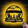 Custom Metal Campfire Sign, Personalized Cabin Sign, Camp Decor, Outdoor Life Lovers Gift, Camp Name Sign, Farmhouse Decor, Lake Scene Campsite