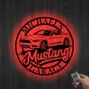 Personalized Hanging Garage Sign Metal, Garage Metal Wall Art, Muscle Car Name Sign, Mustang Garage, Custom Garage Metal Sign, Father's Day Gift