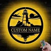 Lighthouse Metal Art, Personalized Lighthouse Metal Sign, Lighthouse Wall Decor, Lighthouse Name Sign, Outdoor Decor, Lighthouse Wall Art