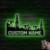 Oil Field Metal Sign Led Lights, Oil Rig Sign, Custom Oilfield Metal Sign, Oil Field Derrickhand Name Sign, Oil Field Neon Metal Wall Decor