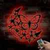 Butterfly Metal Wall Art, Butterfly Home Decor, Living Room Decor, Flower Butterfly Wall Decor, Outdoor Porch Decor, Butterfly Moon Art