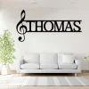 Custom Music Notes Metal Sign, Personalized Music Lover Name Sign, Music Notes Wall Decor, Music Key Sign, Musician Gift, Metal Treble Clef Art