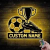 Custom Football Player Metal Sign, Personalized Football Player Name Sign, Football Lovers Gift, Soccer Metal Wall Art Kid Boy Nursery Decor