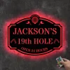 Custom Golfing Metal Wall Art Led Light Personalized Golfer Name Sign Home Decor 19th Hole Golf Club Decoration Golf Gifts For Men Dad Gifts