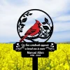 Personalized Cardinal Memorial Stake, Cardinal Lover Gift Garden Sign, Sympathy Gift Grave Marker, Remembrance Stake, Garden Decor, Outdoor Sign