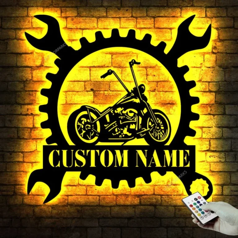 Custom Motorcycle Sign Harley Davidson Metal Wall Art Motorcycle Metal Wall Art, Motorcycle Wall Art, Man Cave Decor Father's Day Gift