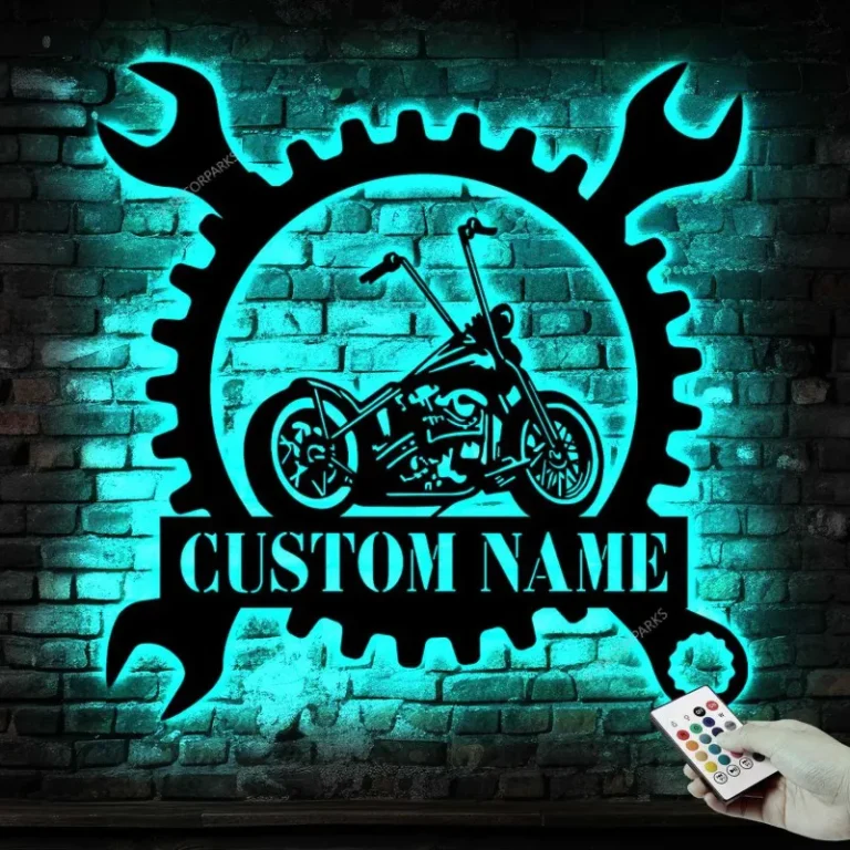 Custom Motorcycle Sign Harley Davidson Metal Wall Art Motorcycle Metal Wall Art, Motorcycle Wall Art, Man Cave Decor Father's Day Gift