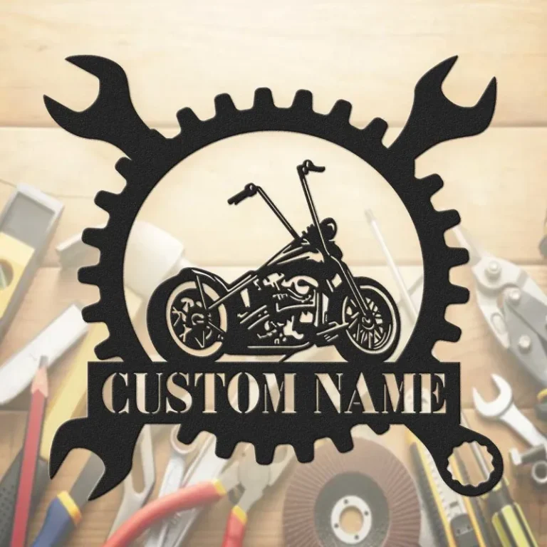 Custom Motorcycle Sign Harley Davidson Metal Wall Art Motorcycle Metal Wall Art, Motorcycle Wall Art, Man Cave Decor Father's Day Gift