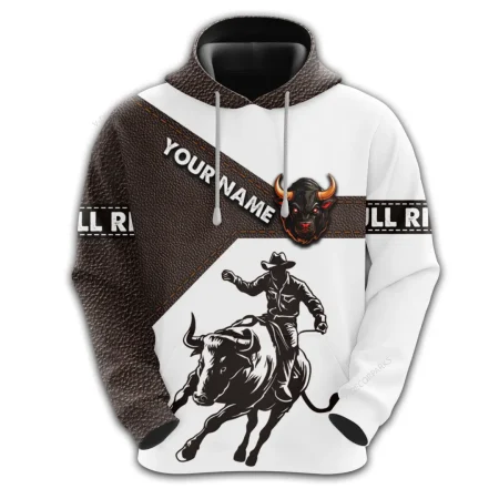 Personalized Name Bull Rider Mens 3d All Over Printed Hoodies, Rodeo Cowboy 3d Pullover Sweatshirt With Pockets, Custom Name Bull Riding Unisex Hoodie