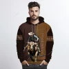 Custom Bull Riding Mens 3d All Over Printed Hoodies, Personalized Name Bull Rider Unisex Hoodie, Rodeo Cowboy 3d Pullover Sweatshirt With Pockets