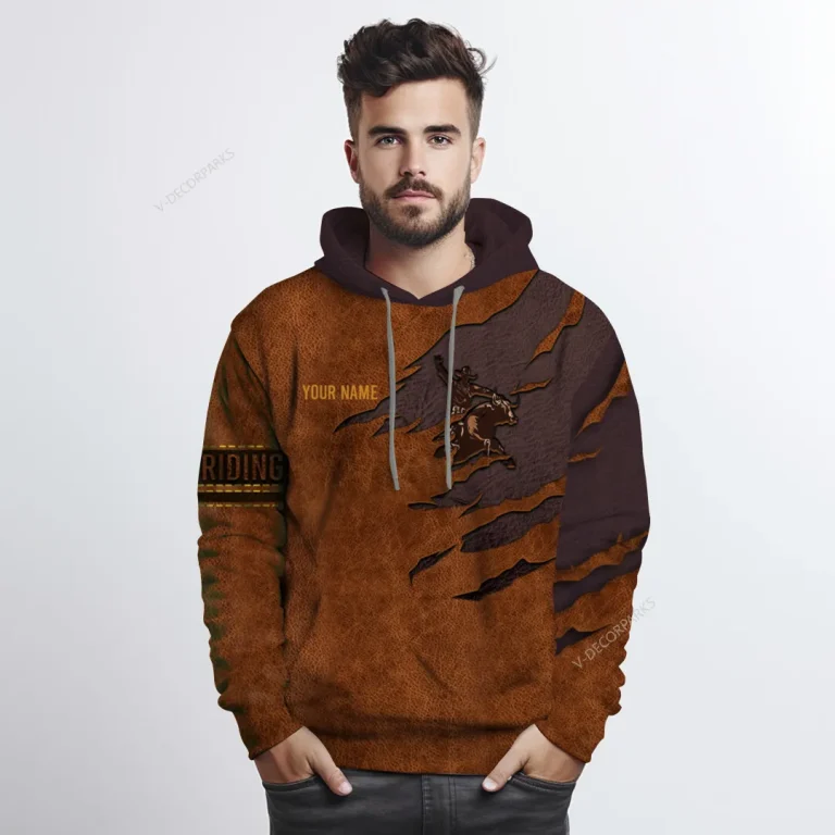 Personalized Name Bull Riding Mens 3d All Over Printed Hoodies, Rodeo Cowboy 3d Pullover Sweatshirt With Pockets, Custom Bull Riding Unisex Hoodie