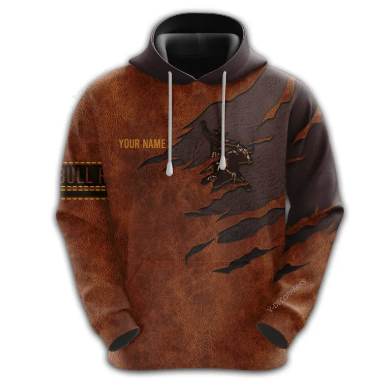 Personalized Name Bull Riding Mens 3d All Over Printed Hoodies, Rodeo Cowboy 3d Pullover Sweatshirt With Pockets, Custom Bull Riding Unisex Hoodie