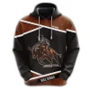 Personalized Name Rodeo Cowboy Mens 3d All Over Printed Hoodies, Bull Riding 3d Pullover Sweatshirt With Pockets, Custom Bull Rider Unisex Hoodie