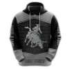 Custom Name Bull Riding All Over Printed Hoodies For Mens, Rodeo Cowboy 3d Pullover Sweatshirt With Pockets, Personalized Bull Rider Unisex Hoodie