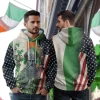 Us Flag Saint Patrick 3d All Over Printed Hoodie, Green Shamrock Patrick Printed Unisex Pullover Hoodie, Patrick's Day Men's Fleece Hooded Sweatshirt