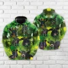 St Patrick Black Angus Cow All Over Printed Hoodie, Leprechaun Cow Printed Unisex Pullover Hoodie, Happy Patrick's Day Men's Fleece Hooded Sweatshirt