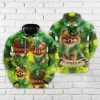 Patrick Pomeranian Dog All Over Printed Hoodie For Men, Irish Shamrock Printed Unisex Pullover Hoodie, Patrick's Day Men's Fleece Hooded Sweatshirt