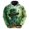 Leprechaun Octopus 3d All Over Printed Hoodie For Men, Irish Octopus Print Unisex Pullover Hoodie, Happy Patrick's Day Men's Fleece Hooded Sweatshirt