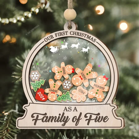 Custom First Christmas As A Family Ornament, Family Of Three Four Five Six Christmas Ornament, New Family Name Ornament, Baby 1st Christmas Ornament