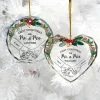 Personalized Our First Christmas As Mr Mrs Glass Ornament, Holding Hands Married Ornaments, Custom Couple Christmas Ornament, Newlywed Gift