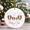 Custom First Christmas As A Family Footprints Ornament, Custom Baby's First Christmas Ornament, Family Christmas Ornament Family Member Gift