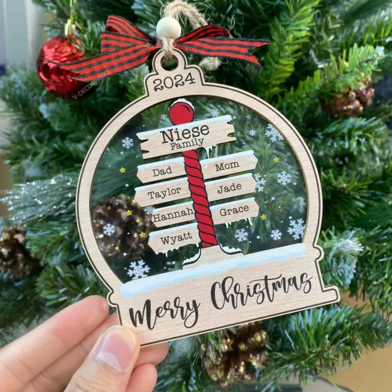 Customized Family Christmas Tree Ornaments, Family Name Ornament, Christmas Tree Ornament With Family Names 2024, Ornaments For Christmas 2024