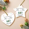 Custom Our First Christmas As Mr & Mrs Ornament, Newlywed Christmas Gift 2024, Wedding Gift, Mr Mrs Ornament, Couple Gift, Wedding Gift Ornament