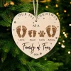 Custom Our First Christmas As A Family Ornament, Family Of Four Christmas Ornament, Baby's First Christmas Ornament, Family Name Ornament